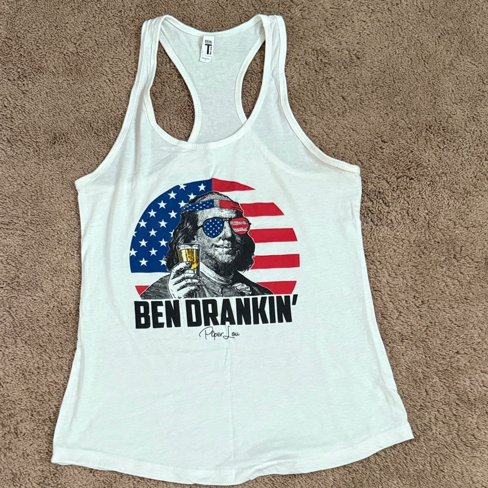 Ben Drankin' White Tank Top by Piper Lou